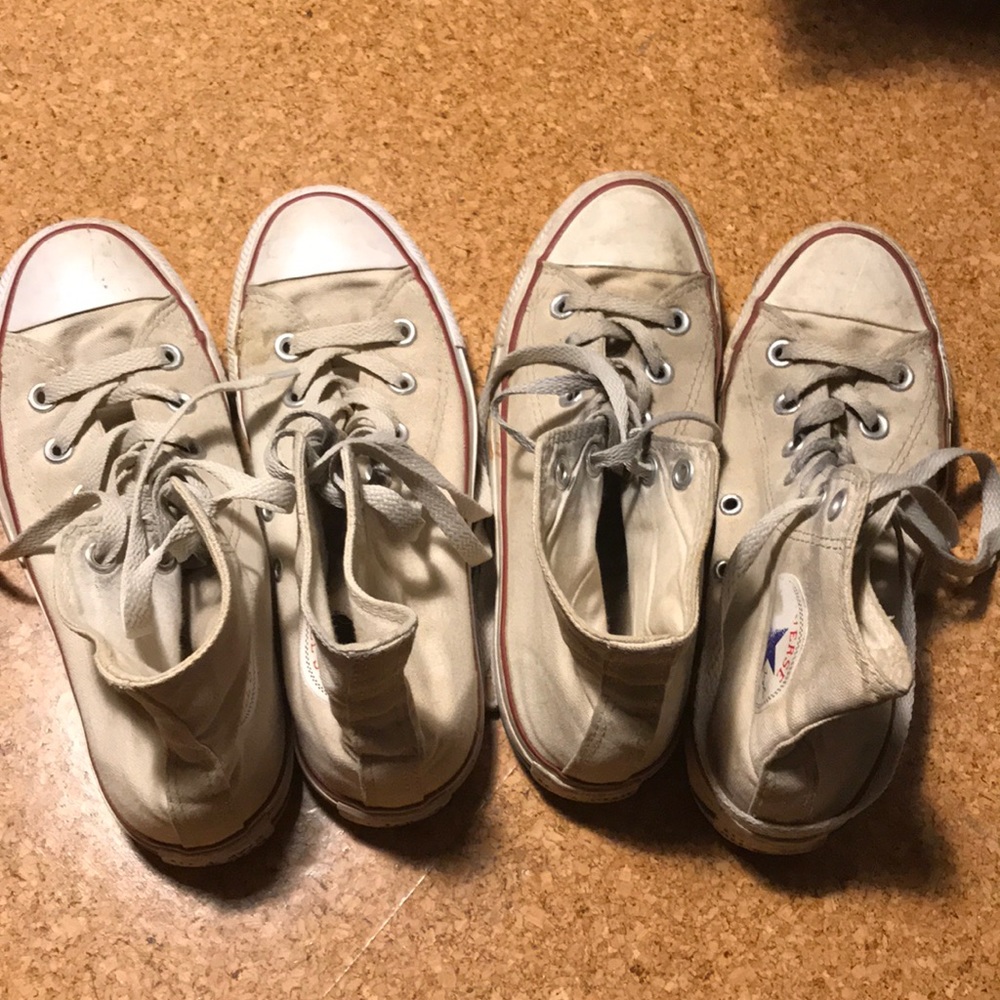 Worn out White Converse